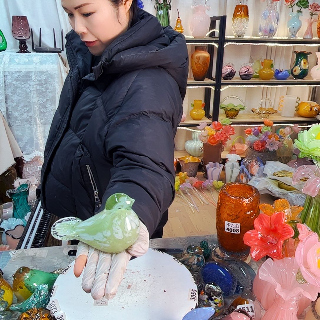 鸟家悦美居琉璃摆件