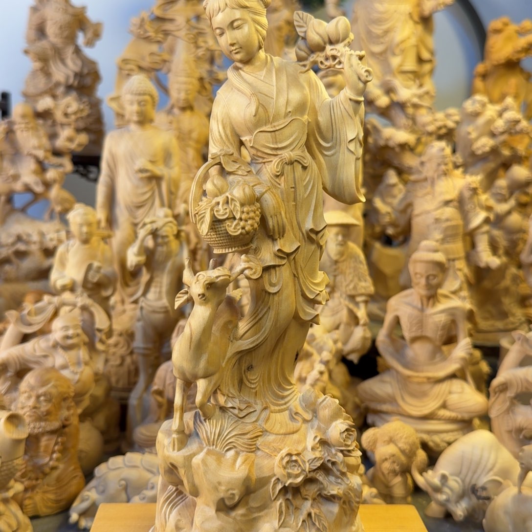 流***华黄杨木小叶黄杨木22高麻姑献寿摆件