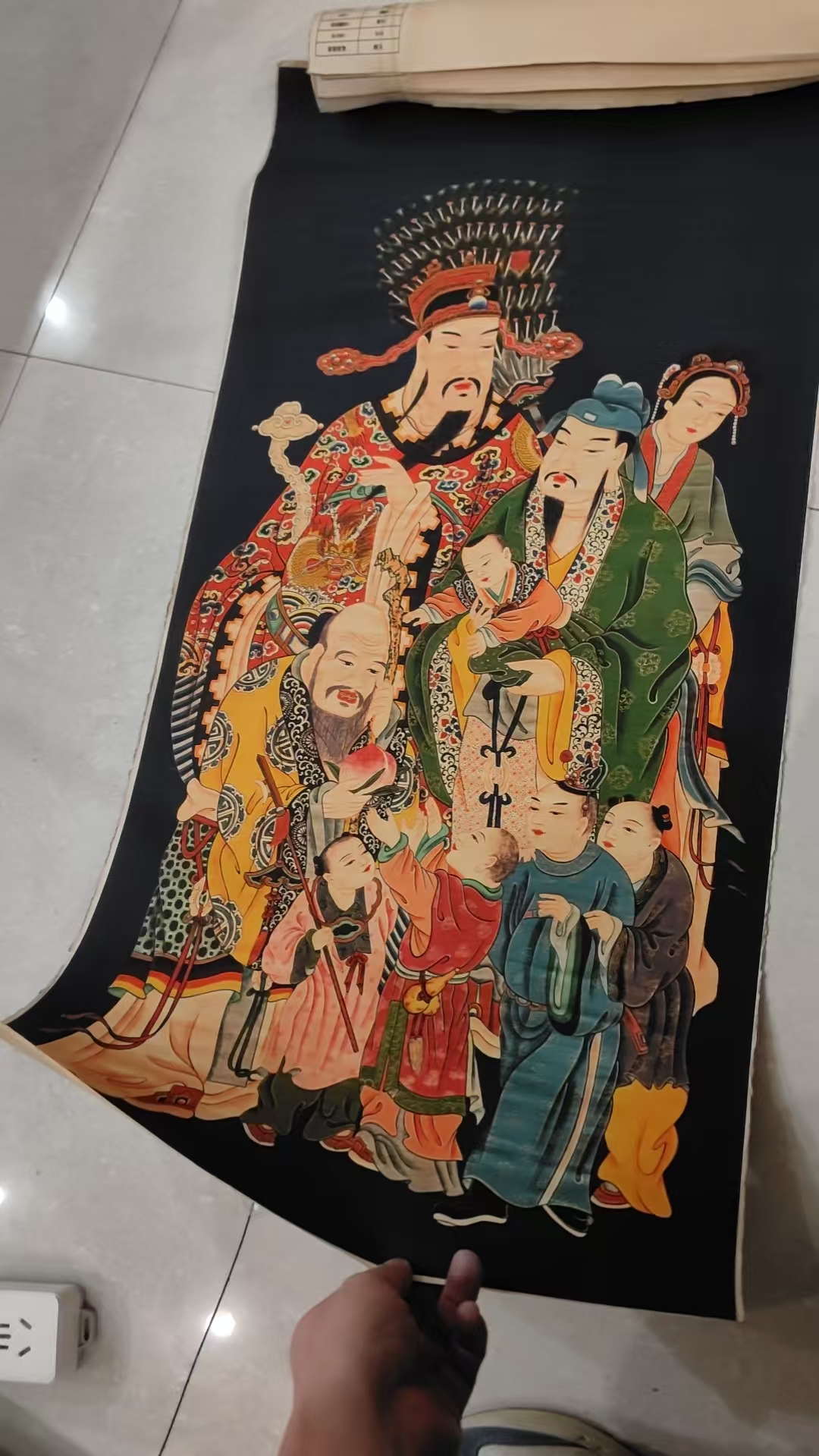 A01高端精品福禄寿三星绘画类唐卡