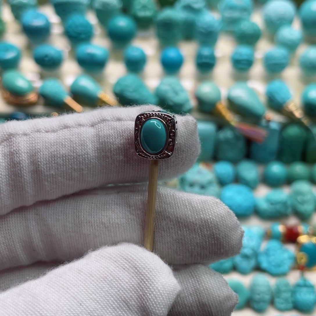 绿松石珠宝奇石银S925镶嵌