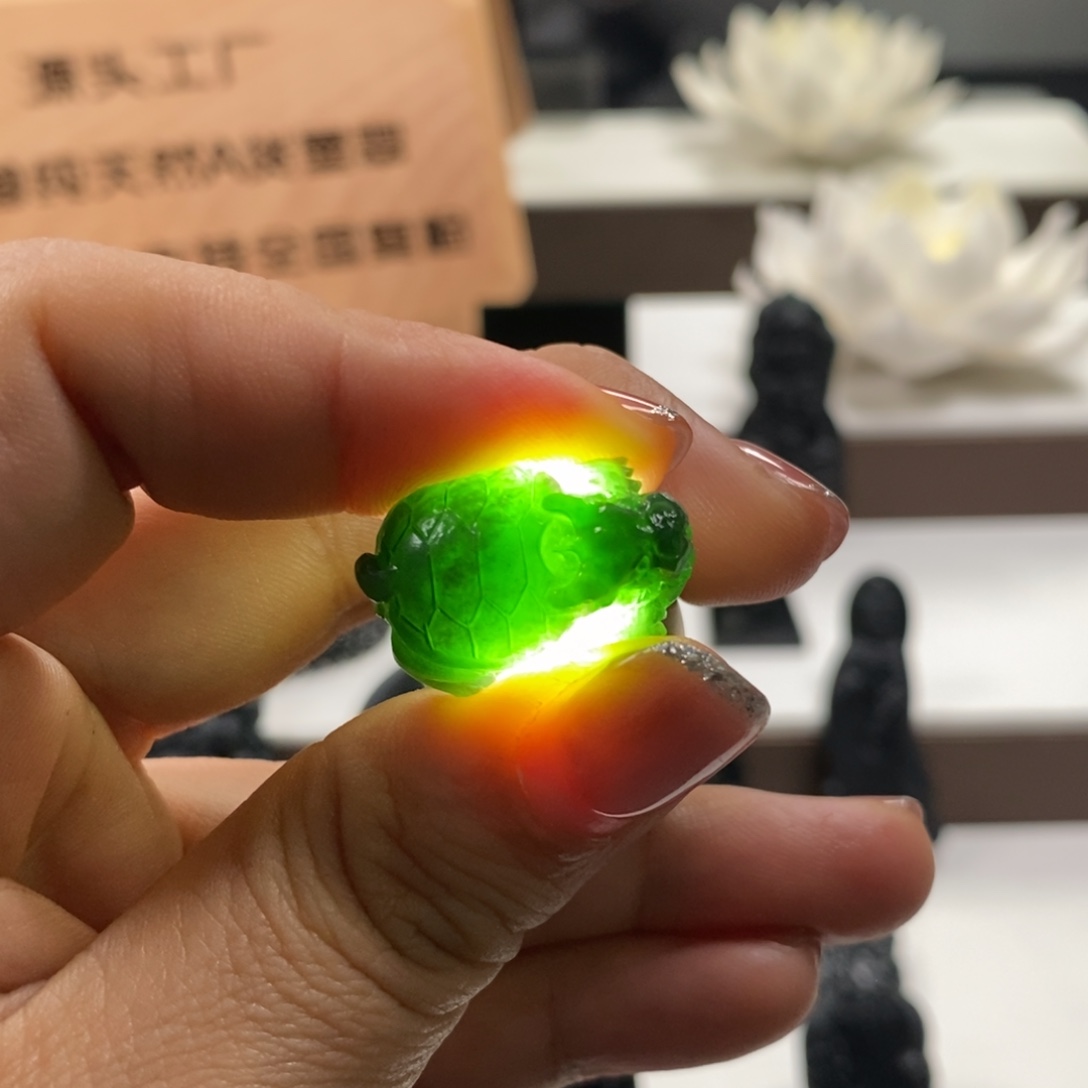 定制翡翠未镶嵌龙龟天然a货墨翠