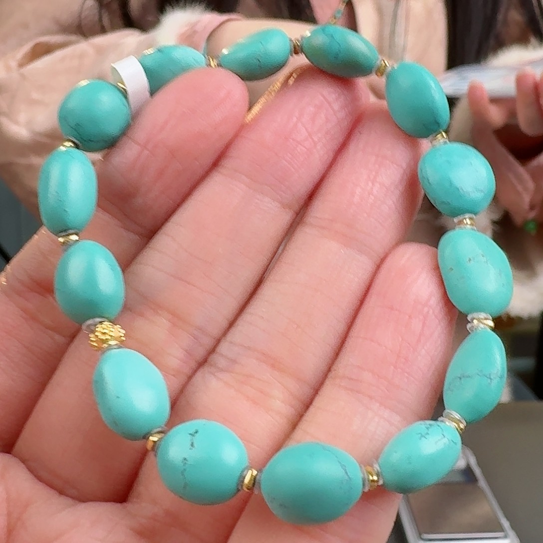 绿松石珠宝奇石18K金镶嵌