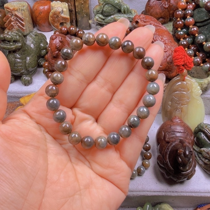 岫岩河磨玉（透闪石质玉）手串未镶嵌曲*友