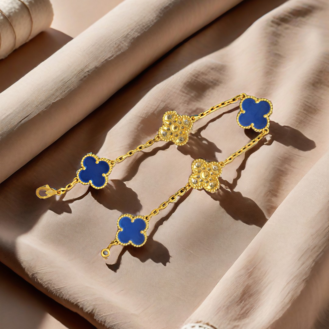 【BZ】重版15mm蓝五花手链 链长19cm（蓝）