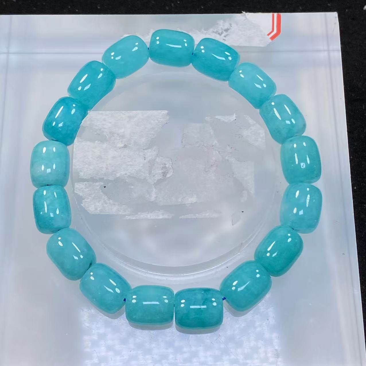 蔚蓝桶珠手串8mm发一条I07