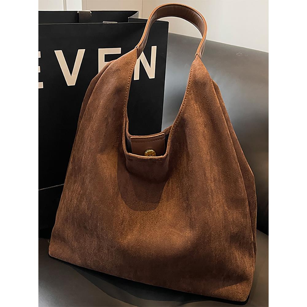 复古磨砂大包包女2025新款春夏季大容量单肩包高级质感通勤托特包