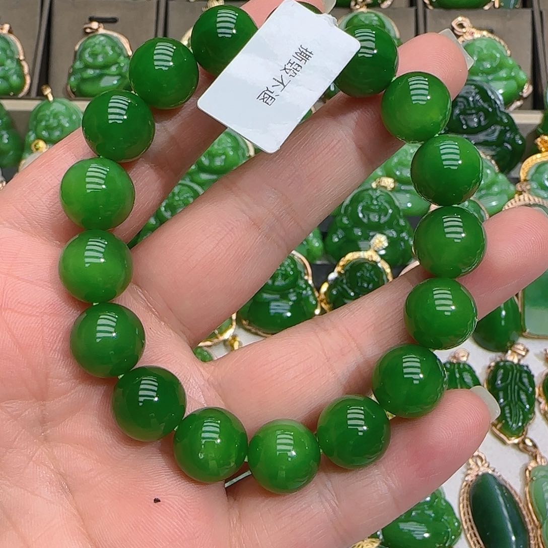 和田玉（碧玉）手链未镶嵌