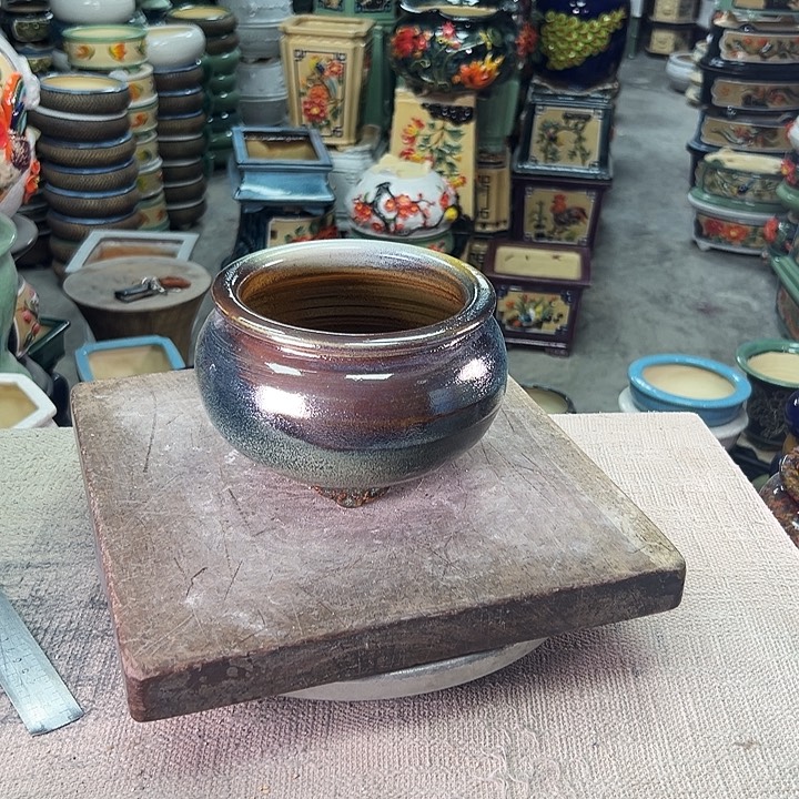 恐***龙泳坤堂石湾花盆陶瓷