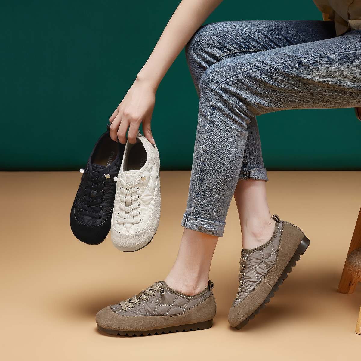 | 柳絮乘风 | 2.5公分 真皮宇航面料女鞋新款时尚舒适单鞋 657