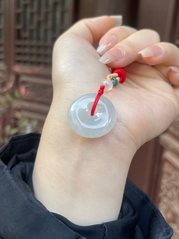 白月光翡翠平安扣（不含绳）