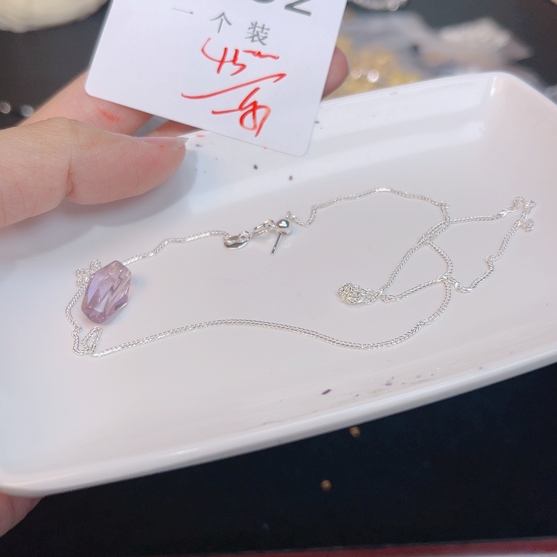 紫晶珠宝半成品银S925镶嵌192