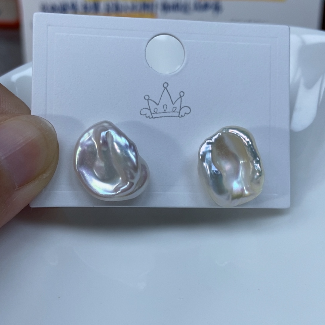 淡水珍珠耳钉银S925镶嵌福利154