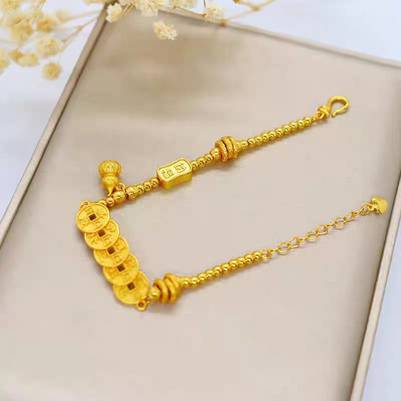  香港KLFOOK/非遗古法传世五帝钱福禄手链