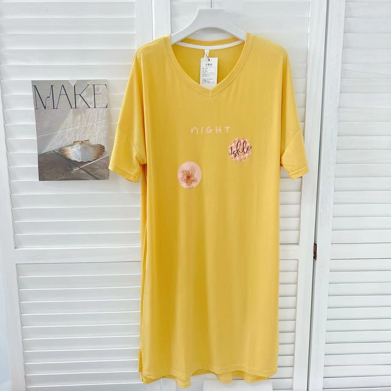 女夏季新款冰丝舒适V领家居裙亲子B2496