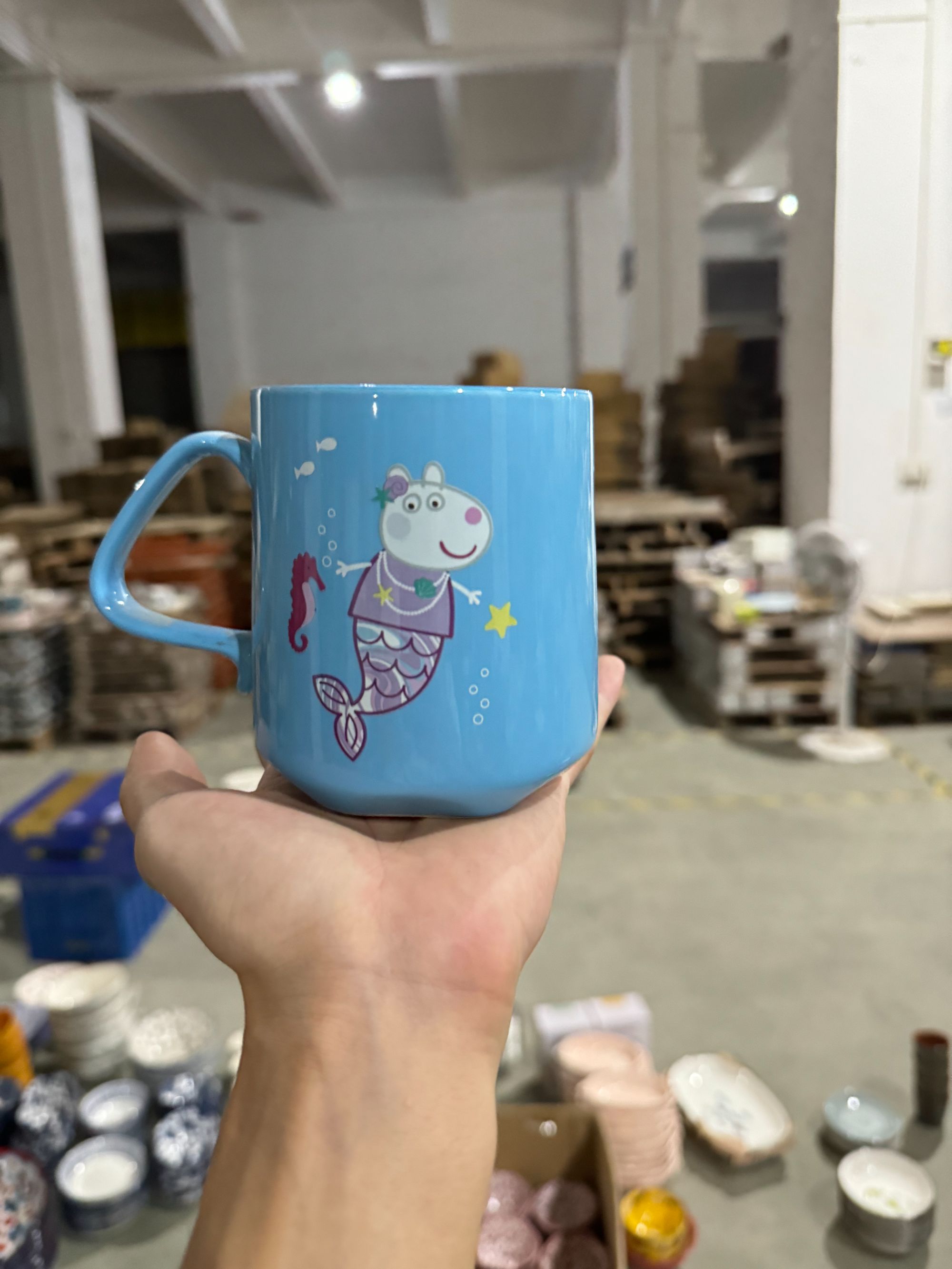 小猪佩奇联名款350毫升容量手把马克杯早餐杯牛奶杯1个装