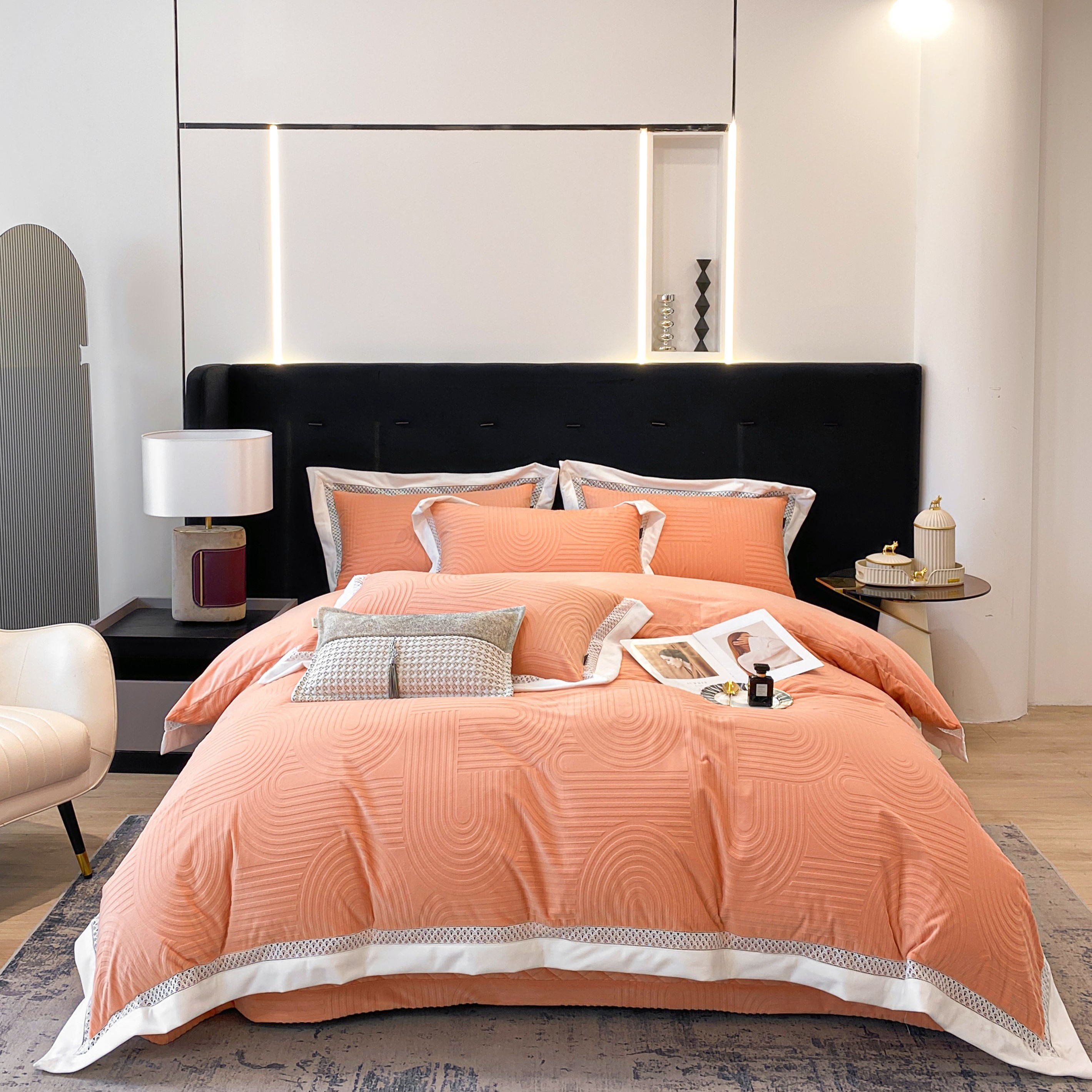 qeeboo-【拱门-绒】高端轻奢婴儿绒立体加厚床盖款四件套