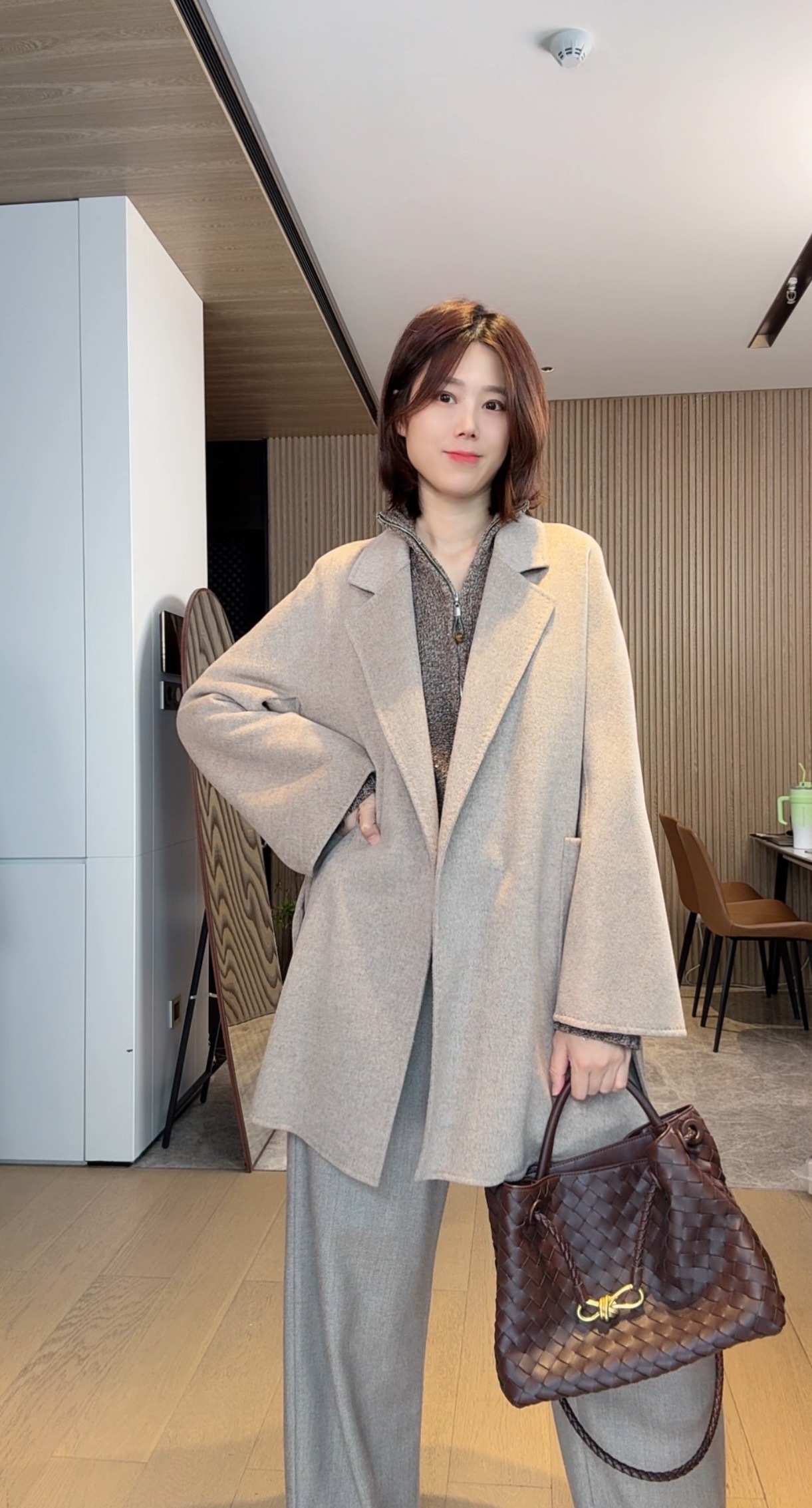 【榛果】10%山羊绒90%100支澳毛睡袍/浴袍羊绒羊毛大衣 NAN&SEN