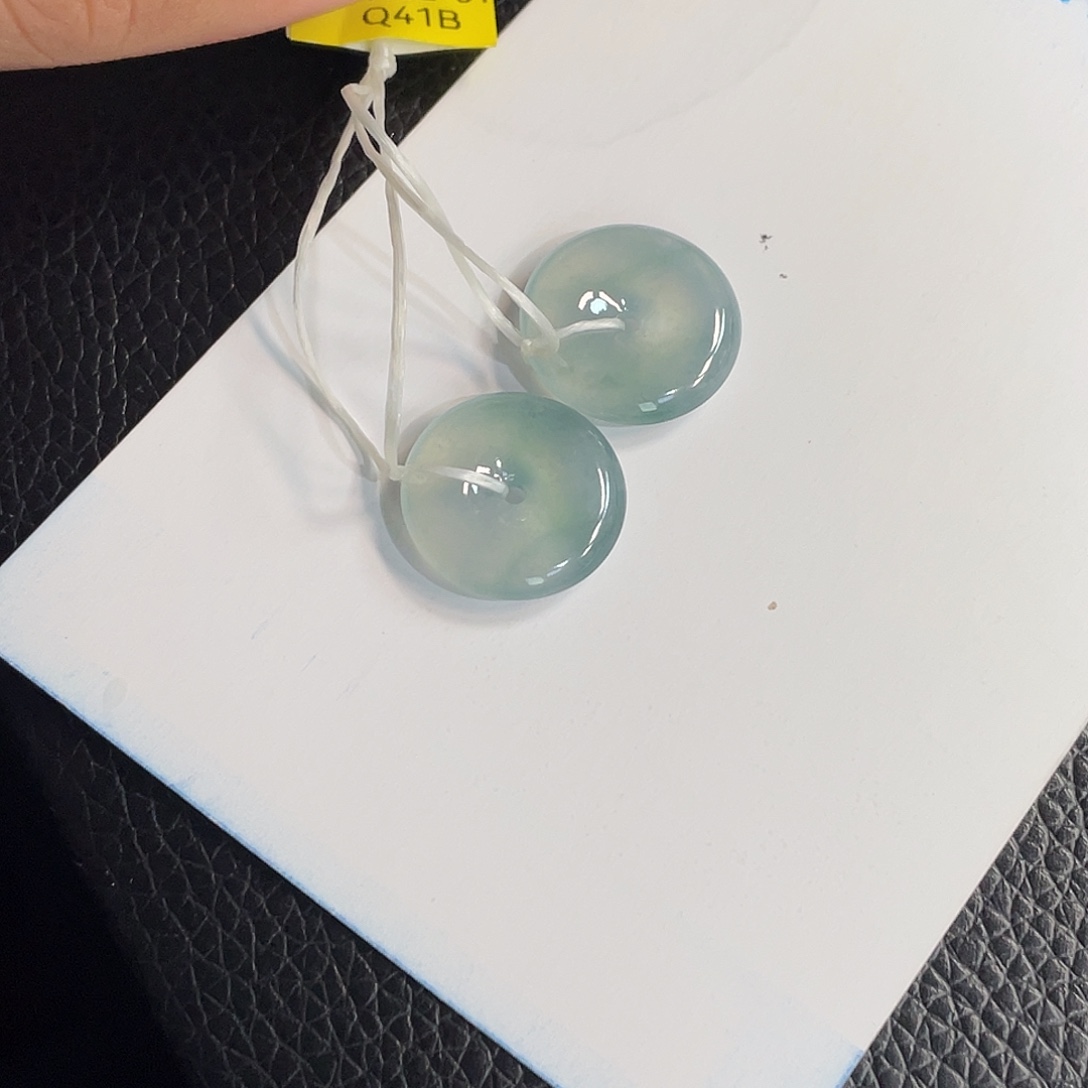 翡翠未镶嵌耳饰平安扣裸石