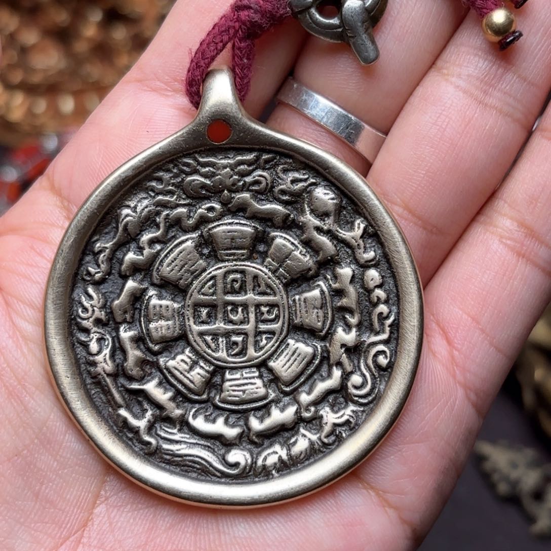 铜星月菩提吊坠项链