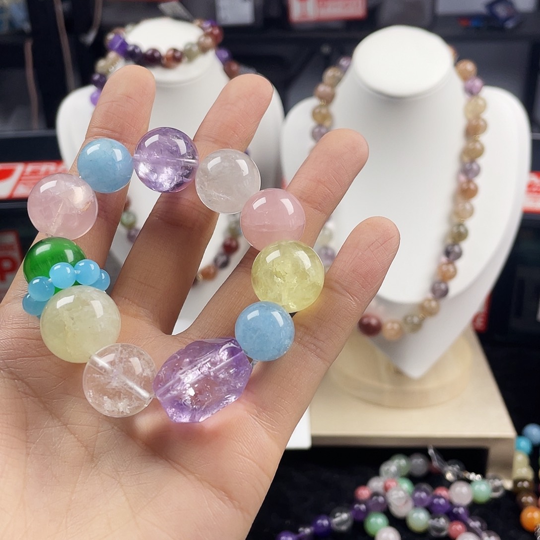 烟晶手链银S925镶嵌