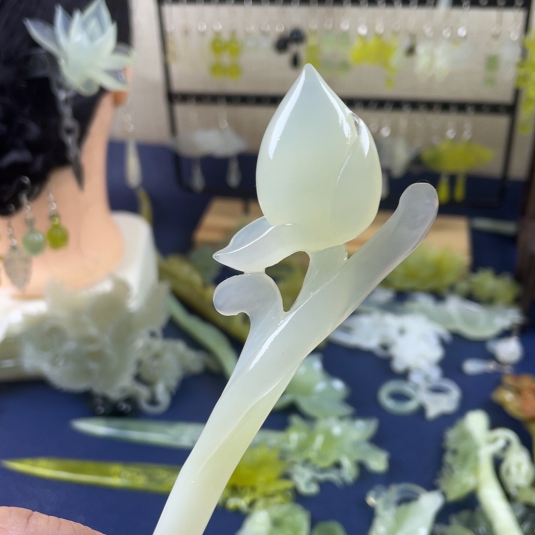 蛇纹石玉发饰未镶嵌