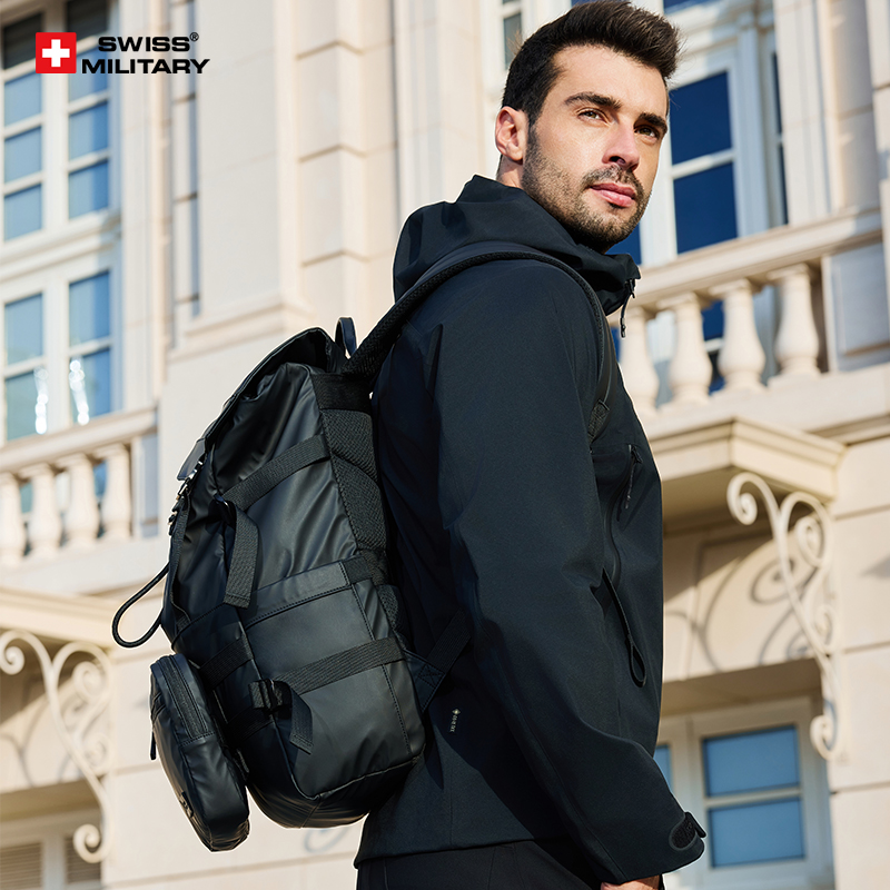 SWISSMILITARY 瑞士军刀双肩包男包休闲旅行电脑包大容量商务背包