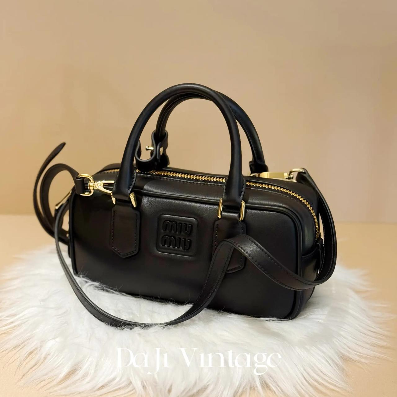 99新 MIU MIU/缪缪 大吉中古/miumiu缪缪黑金小号手提保龄球斜挎
