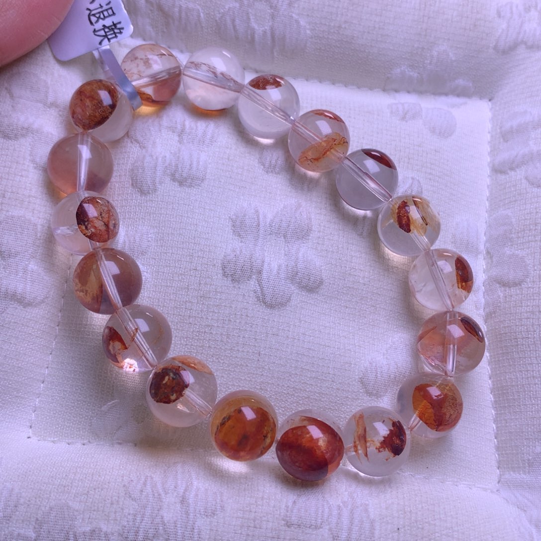 水晶银S925镶嵌手串糖纸胶花11mm