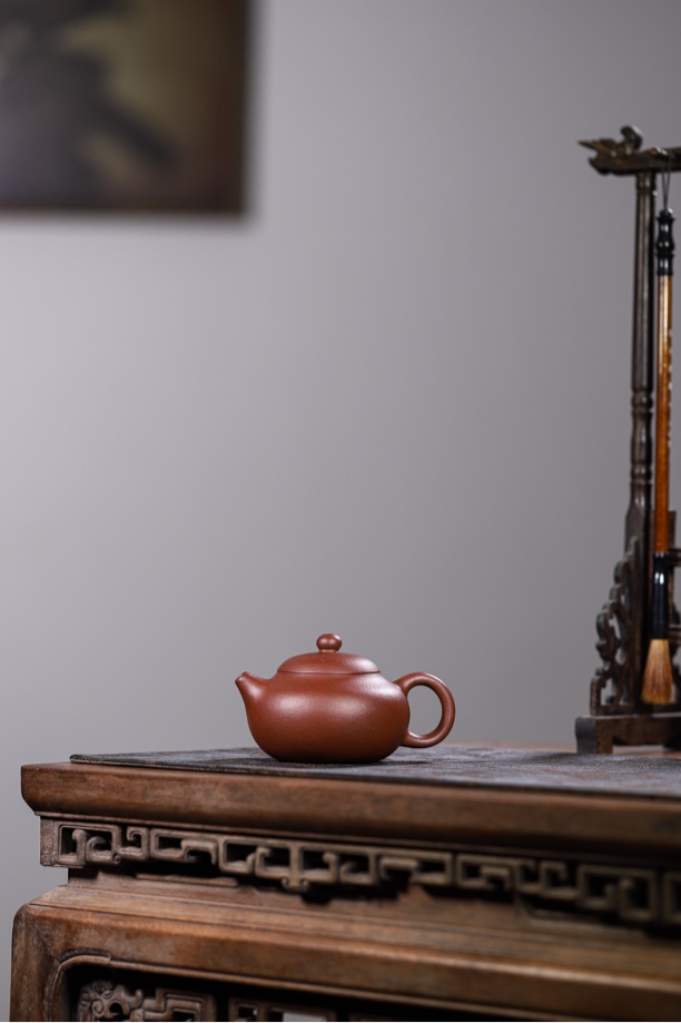 《文旦》鸡眼紫泥150cc 精工半手 宜兴原矿紫砂壶 工艺美术师 奚亮