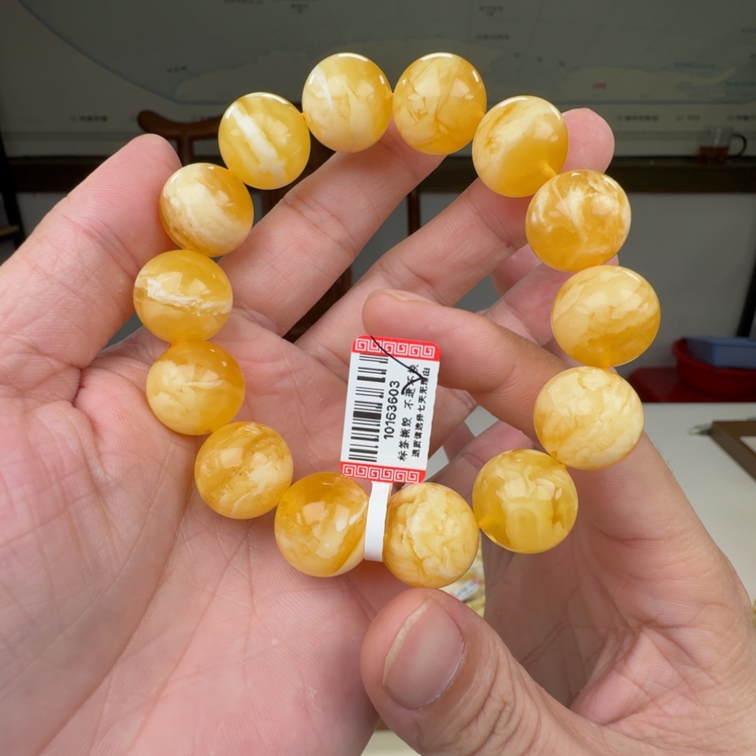 蜜蜡未镶嵌裸石蜜蜡手串