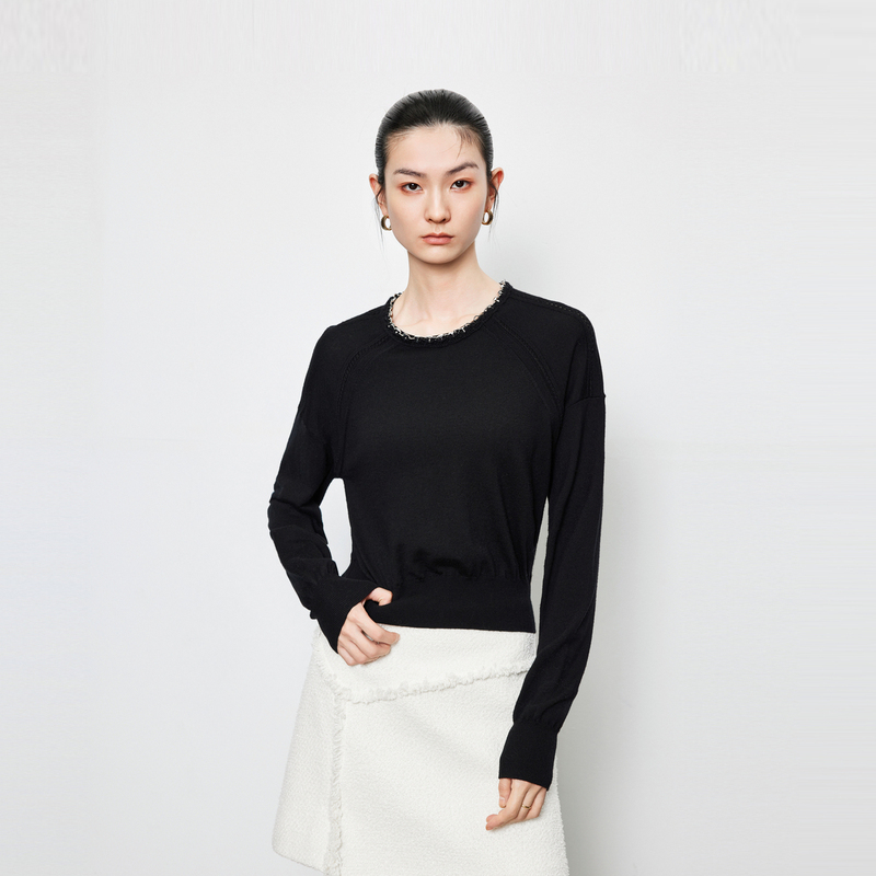 【商场同款】HPLY荷比俪24春季新女气质宫廷风针织衫HYE13650263