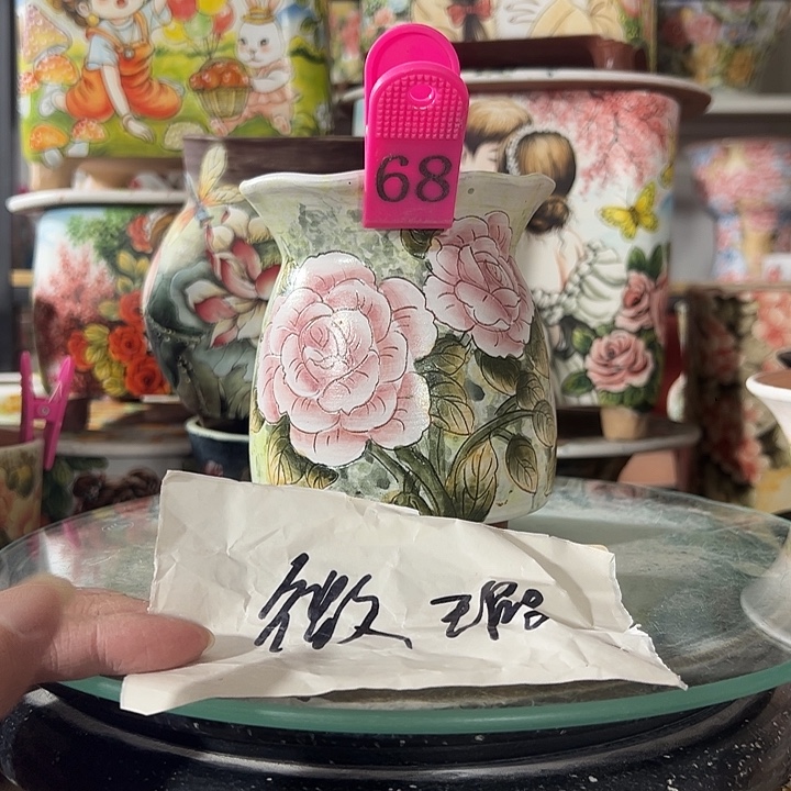 景德镇手绘花盆满38包邮
