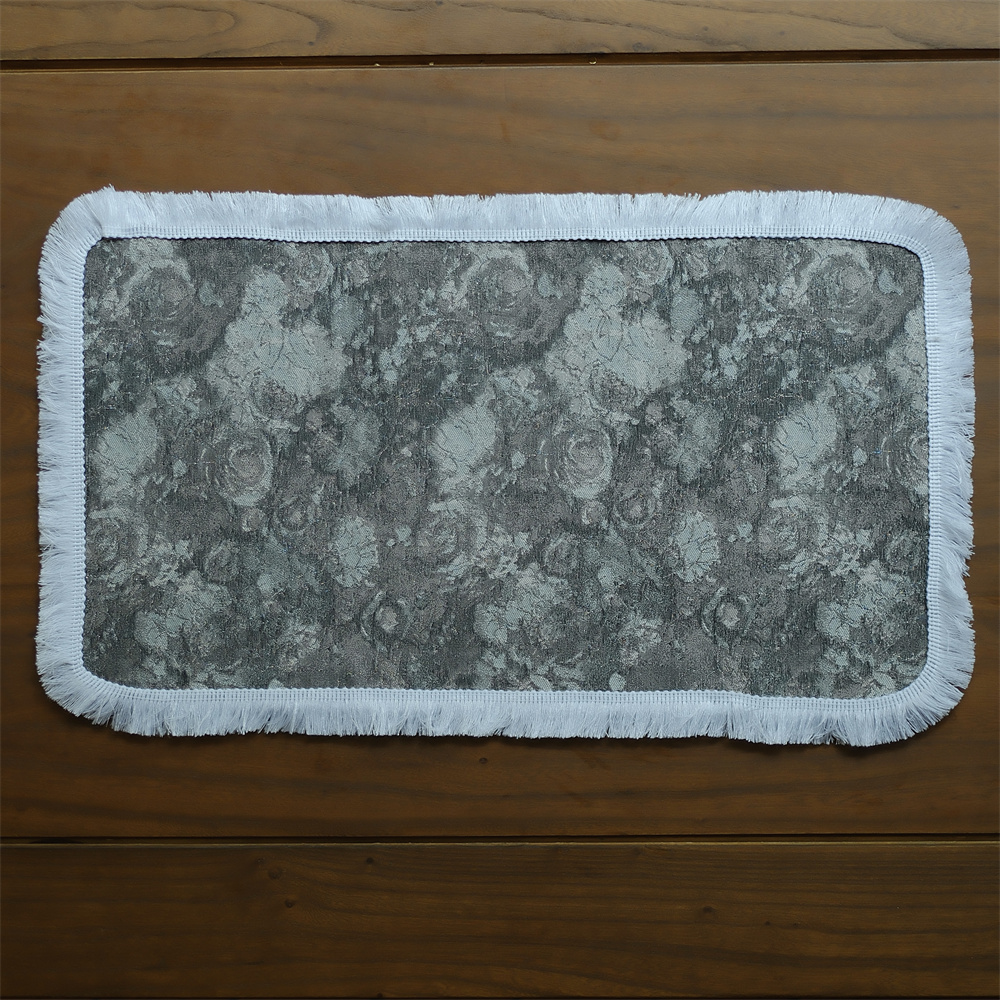 问春风【素纹古笺】花边方形中式手工耐用茶桌垫布隔热垫茶席43*25