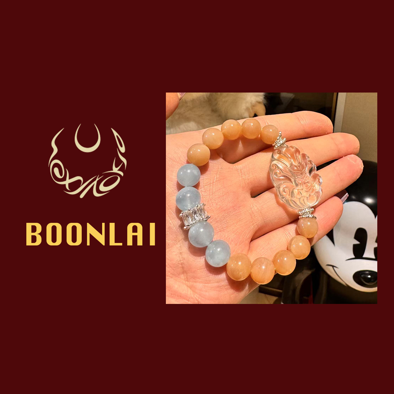 铜合金手链 Boonlai 蓝色橙色双拼九尾狐手串211