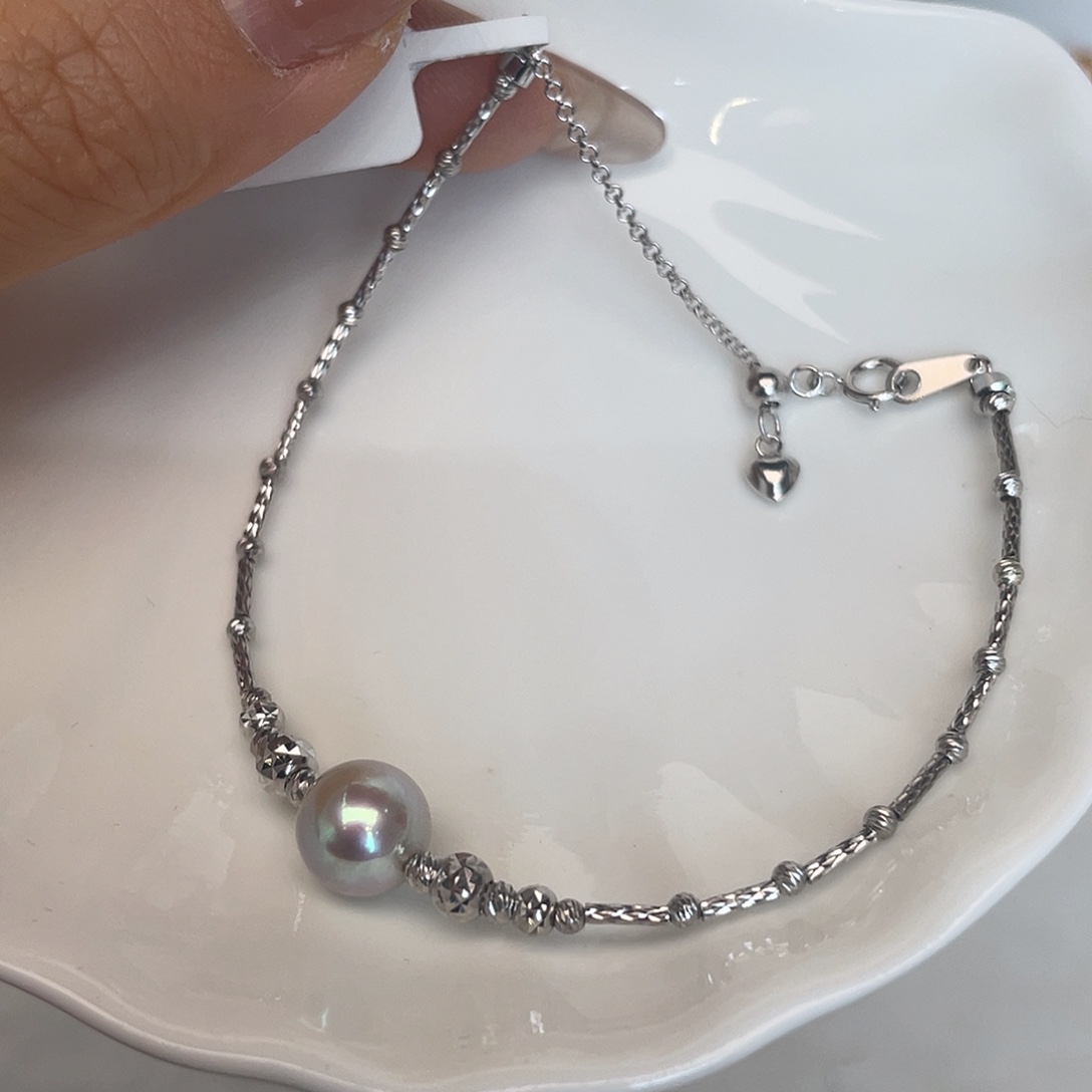 海水珍珠手绳银S925镶嵌