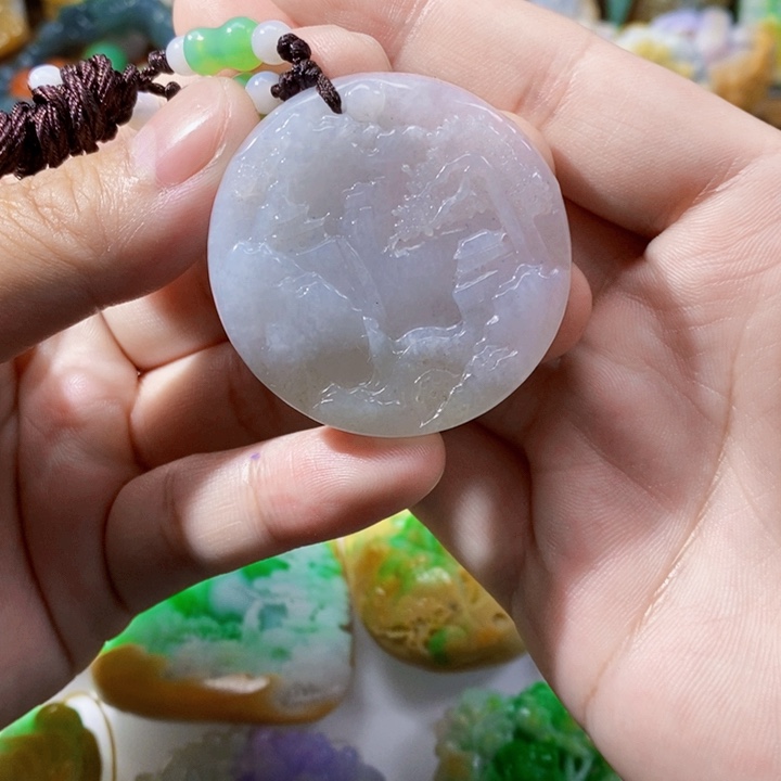 未镶嵌定制翡翠翡翠山水牌