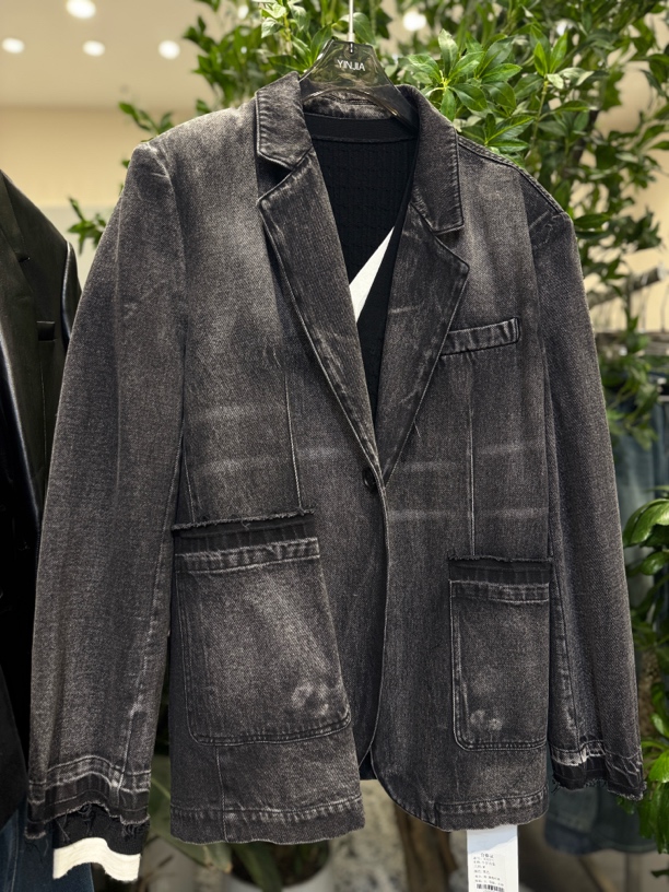 晕染牛仔西装外套