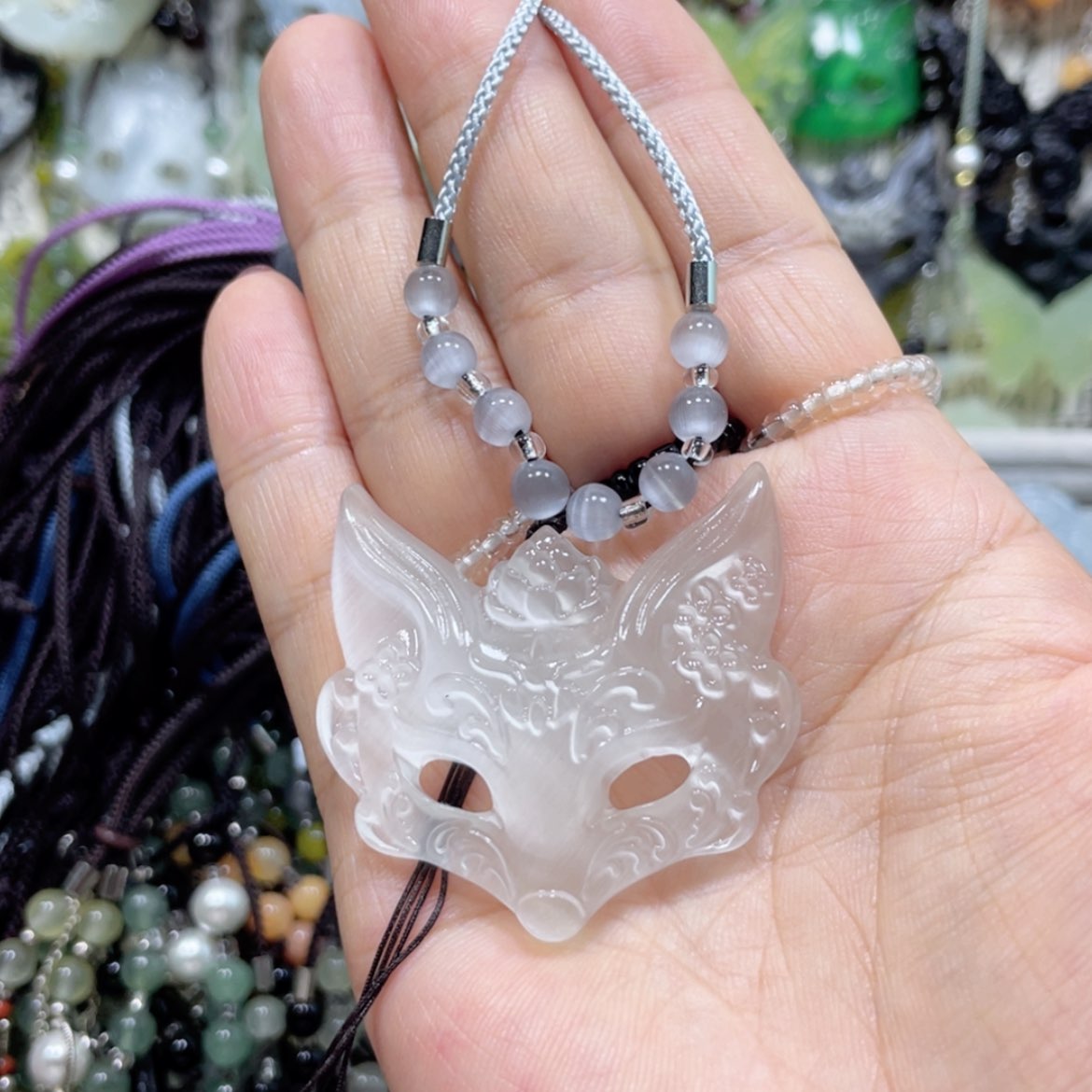 【闪购商品】岫玉未镶嵌颈饰60猫眼