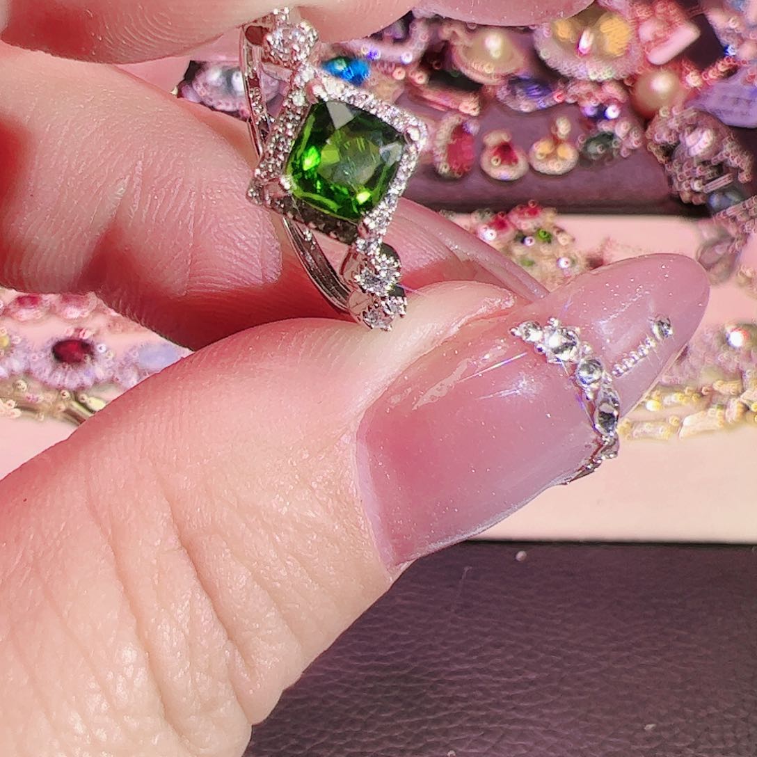 透辉石戒指银S925镶嵌