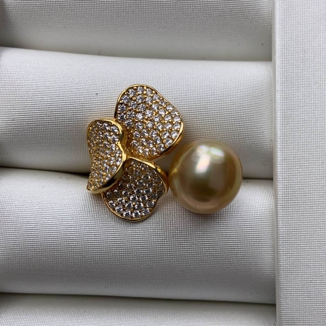 海水珍珠戒指银S925镶嵌