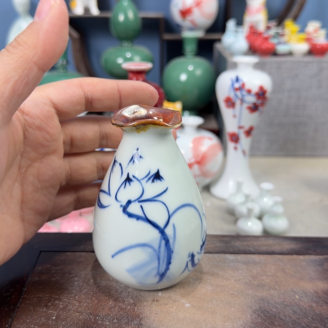 陶瓷手工小花器摆件