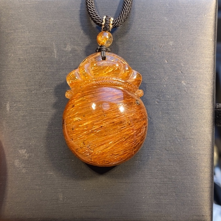 发晶未镶嵌颈饰高品质铜顺发福袋吊坠