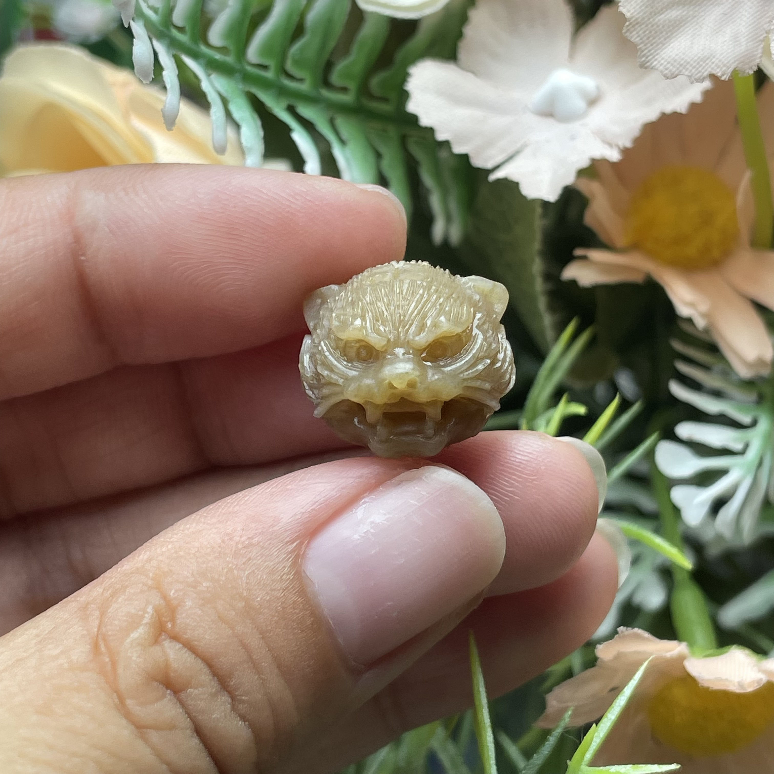 天然和田玉新疆且末红糖料老虎头挂坠颈饰可爱百搭款