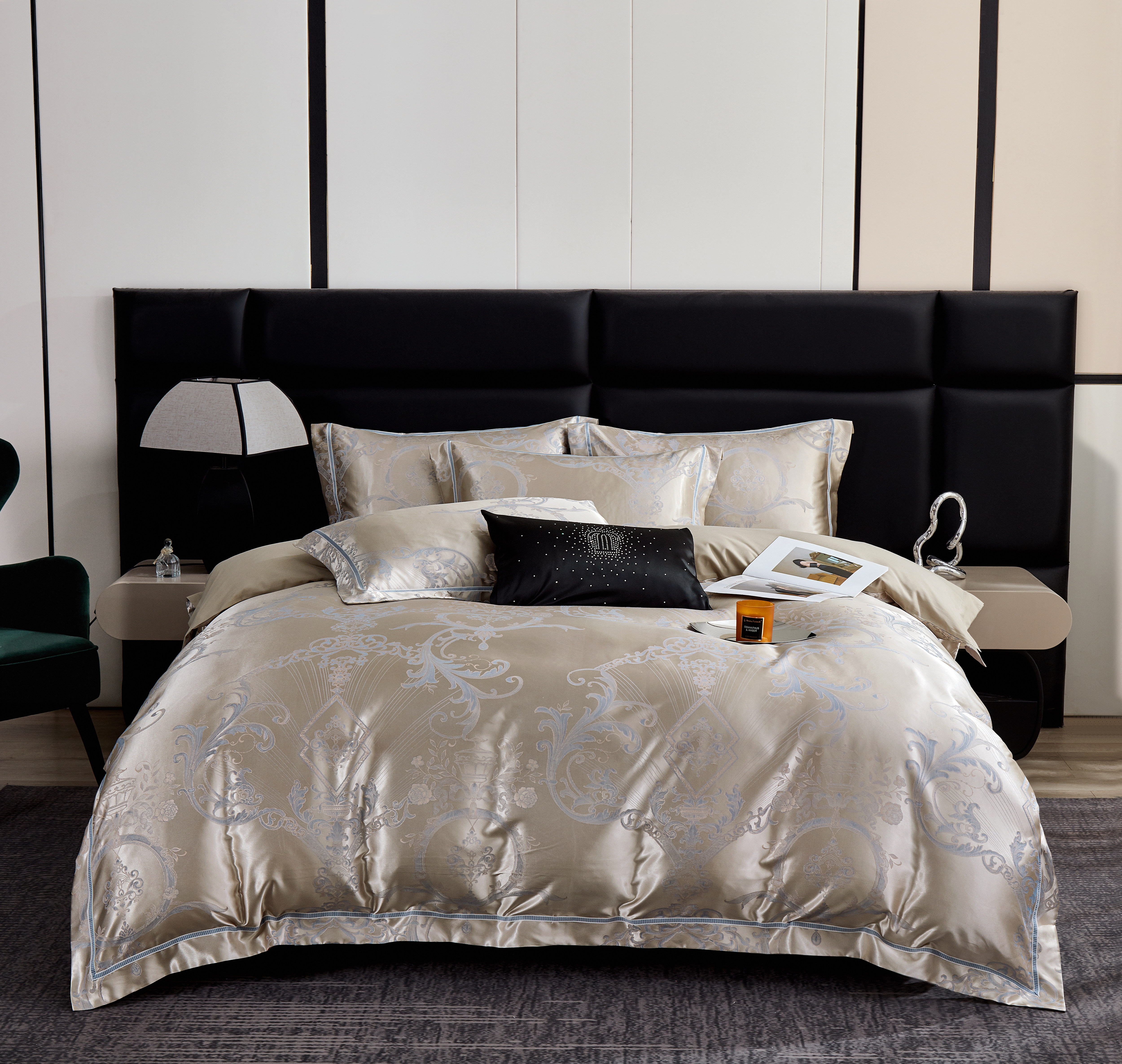 重工艺款 夏季蒂梵尼贡缎提花四件套裸睡轻奢透气亲肤欧式高档