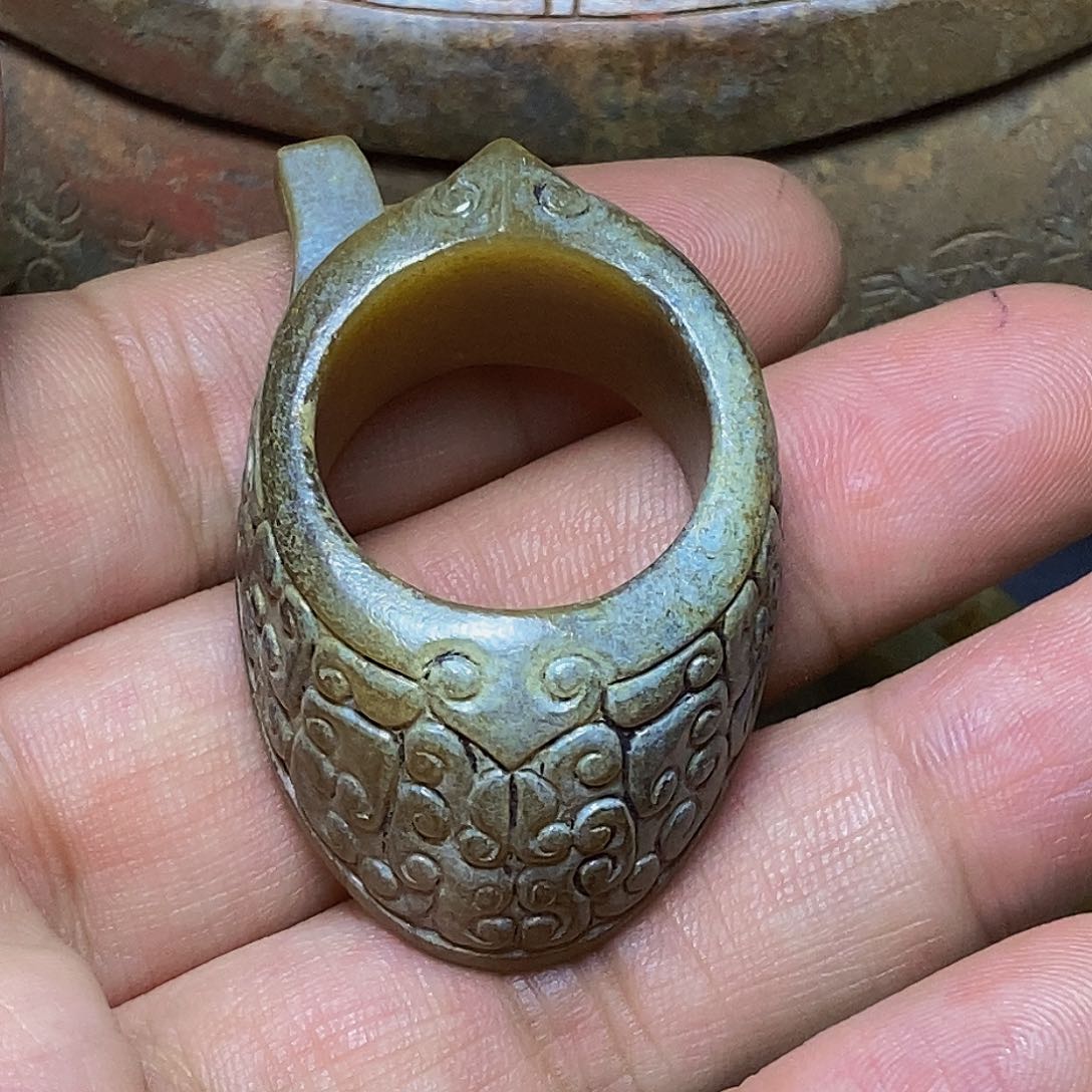 未镶嵌和田玉挂件青***啡