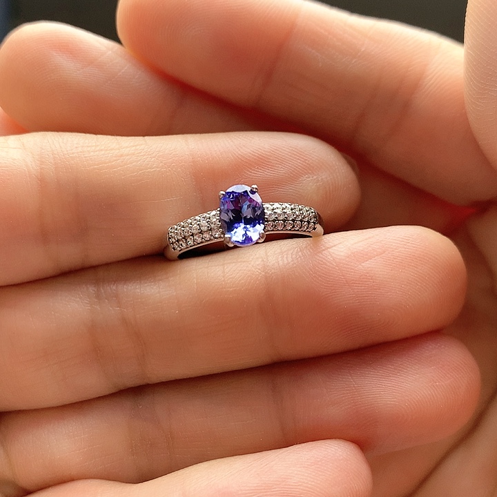 坦桑石戒指银S925镶嵌