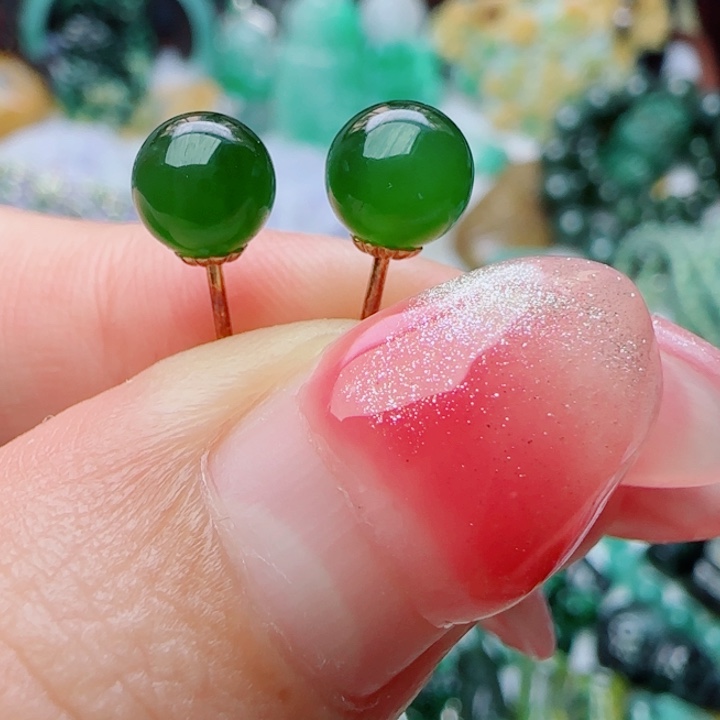 颈饰18K金镶嵌和田玉天然A货73