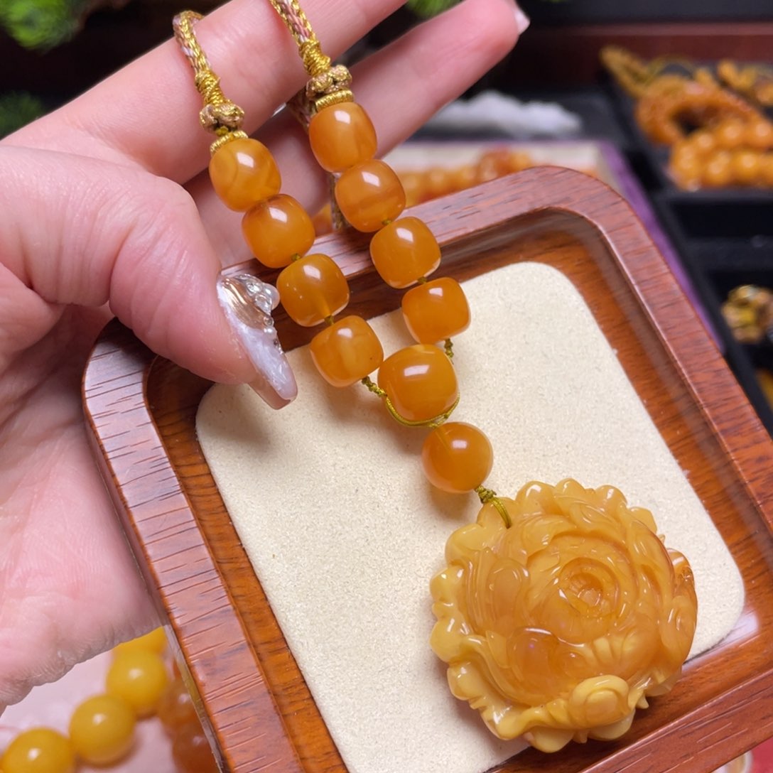 蜜蜡颈饰未镶嵌项链