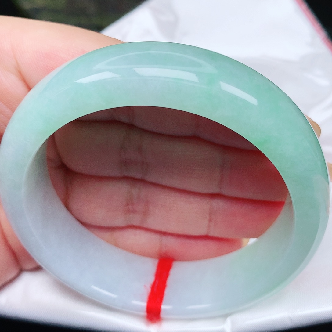 未镶嵌手镯翡翠15方镯轮胎 果阳绿