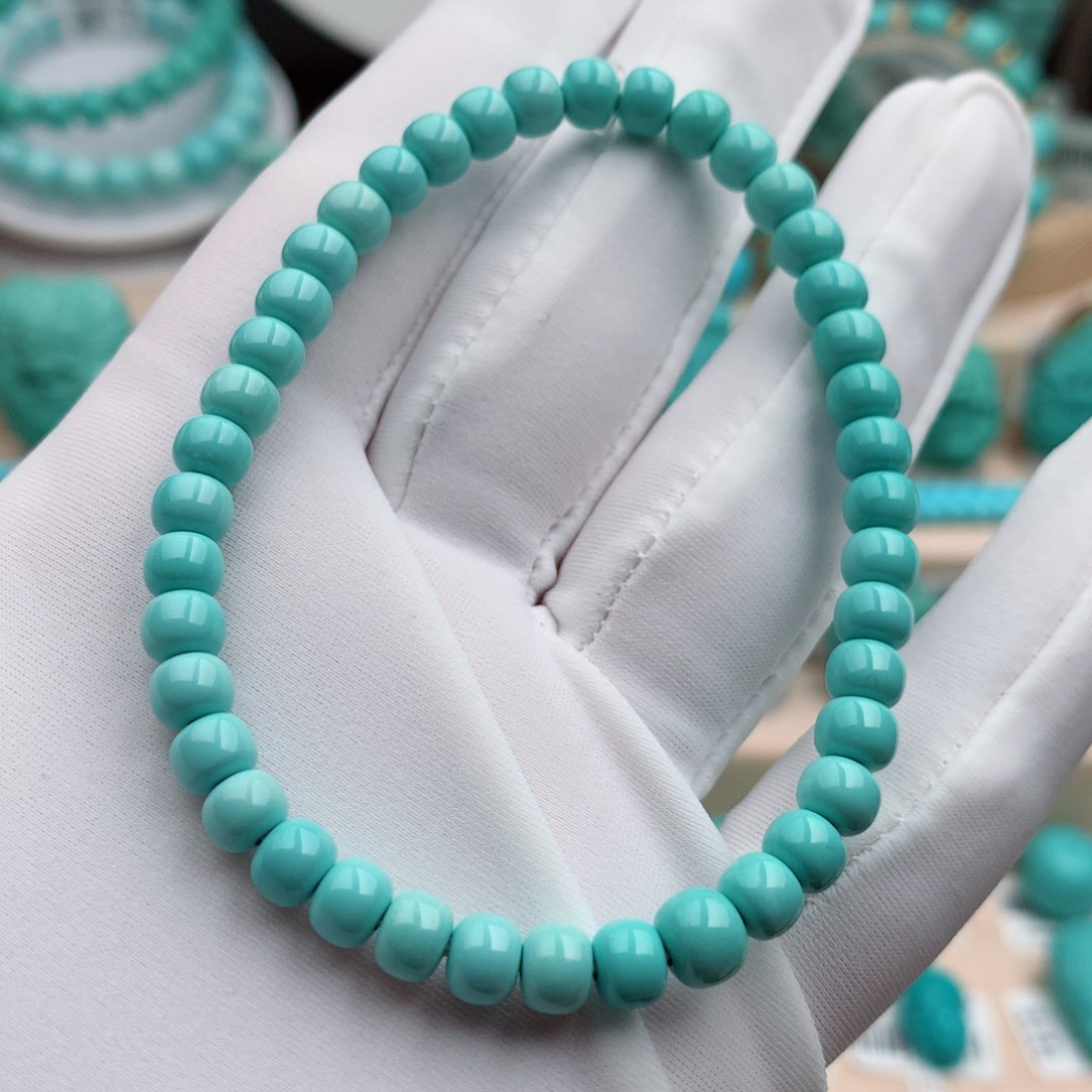 绿松石珠宝奇石未镶嵌5.5mm